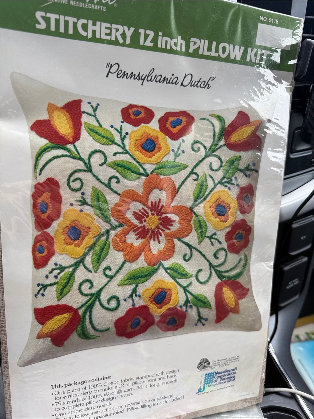 Floral Embroidery Pillow Front Panel with Bright Multicolor Flowers